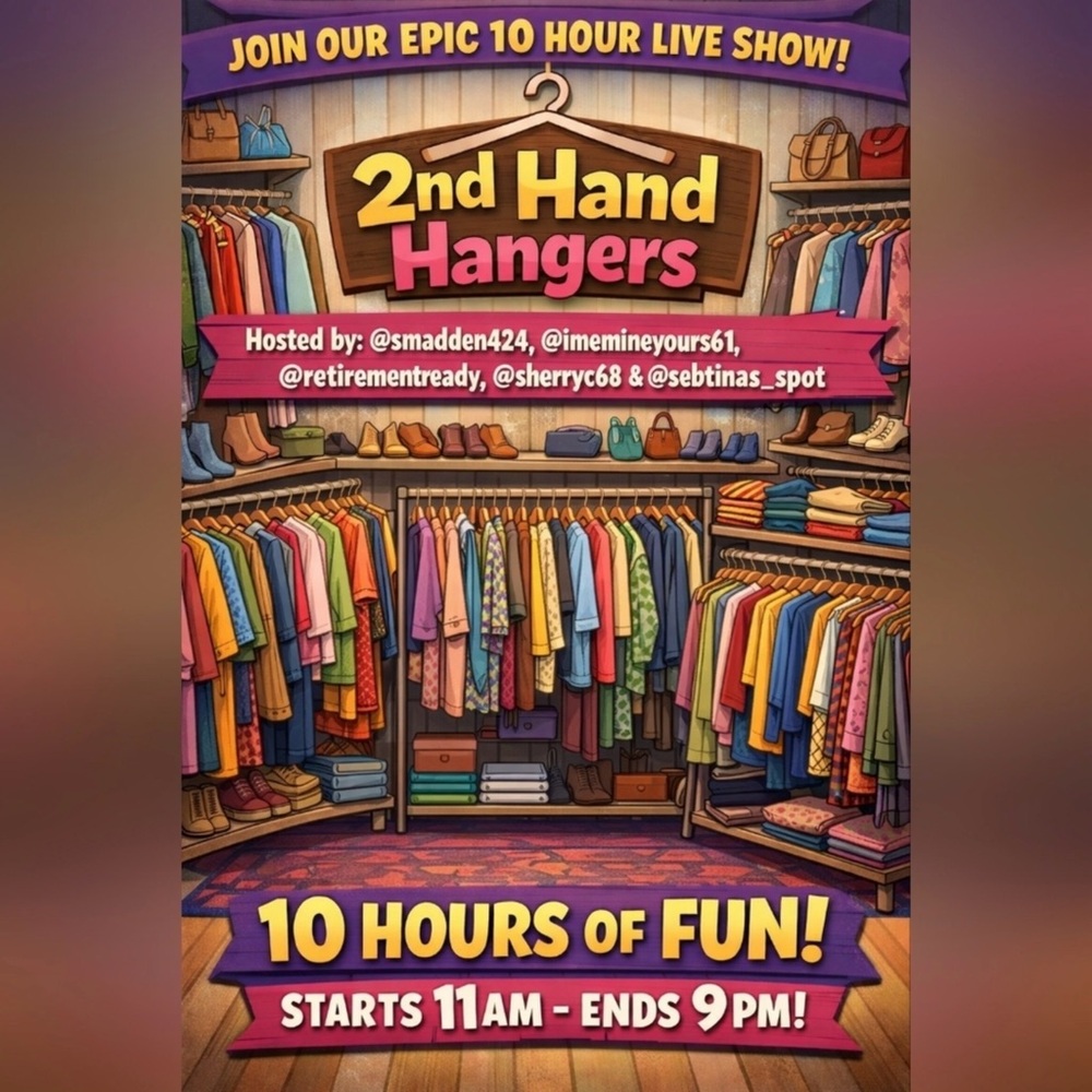 7/6 2ND HAND HANGERS EUC SHARE SHOW TRAIN 5 HOSTS 10 HOURS ❤️SHERRYC68 IS LIVE - Picture 2 of 7
